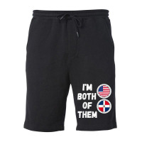 Half American Half Dominican Usa & Dominican Republic Flag T Shirt Fleece Short | Artistshot