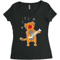 Cat Playing Fish Bone, Cat Playing Fish Bone Art, Cat Playing Fish Bon Women's Triblend Scoop T-shirt | Artistshot