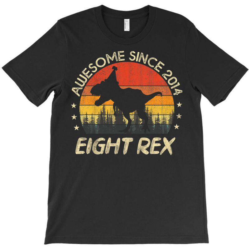 Kids 8 Year Old Gifts Eight Rex 8th Birthday Eighth Dinosaur T-shirt | Artistshot