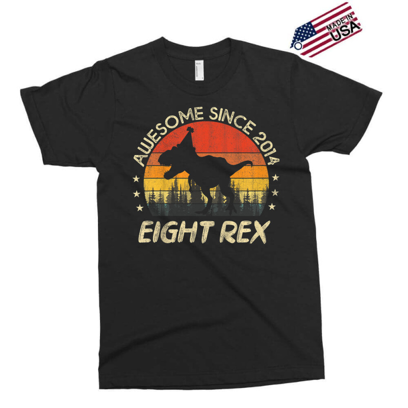 Kids 8 Year Old Gifts Eight Rex 8th Birthday Eighth Dinosaur Exclusive T-shirt | Artistshot