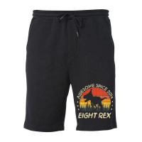 Kids 8 Year Old Gifts Eight Rex 8th Birthday Eighth Dinosaur Fleece Short | Artistshot