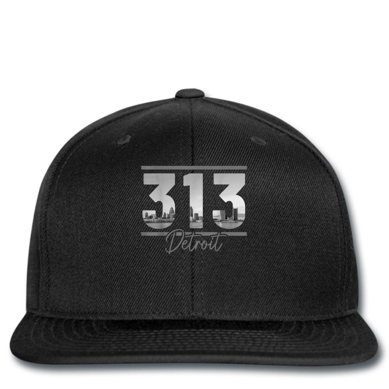 Detroit 313 Area Code Skyline Michigan Vintage T Shirt Printed hat by cm-arts | Artistshot