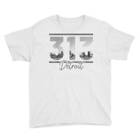 Detroit 313 Area Code Skyline Michigan Vintage T Shirt Youth Tee | Artistshot