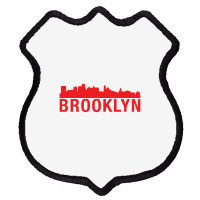 Brooklyn City Skyline Silhouette Shield Patch | Artistshot