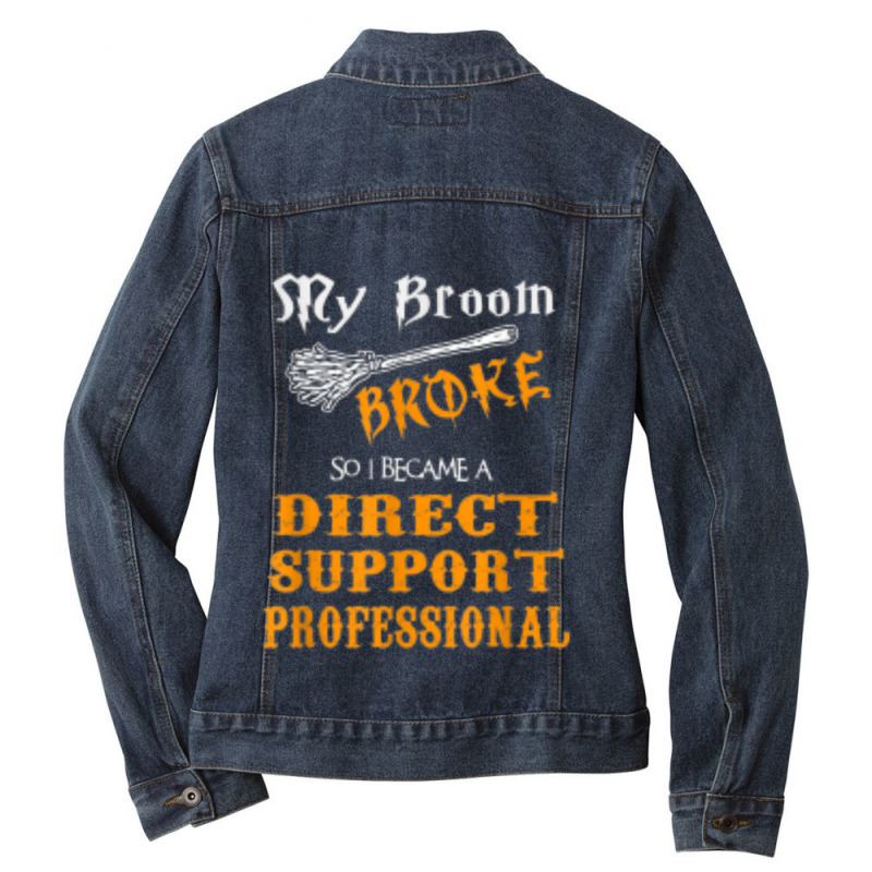 Gift Direct Support Professional Halloween Ladies Denim Jacket by cm-arts | Artistshot