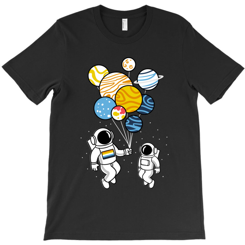 Astronaut Holding Aroace Balloons T-shirt | Artistshot