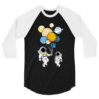 Astronaut Holding Aroace Balloons 3/4 Sleeve Shirt | Artistshot