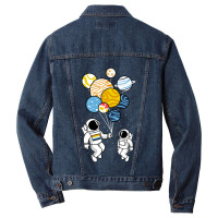 Astronaut Holding Aroace Balloons Men Denim Jacket | Artistshot