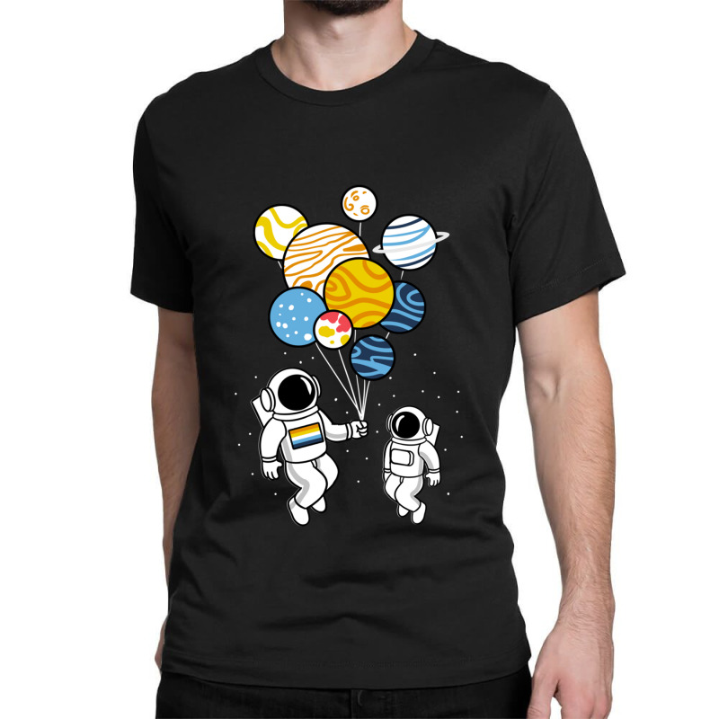 Astronaut Holding Aroace Balloons Classic T-shirt | Artistshot