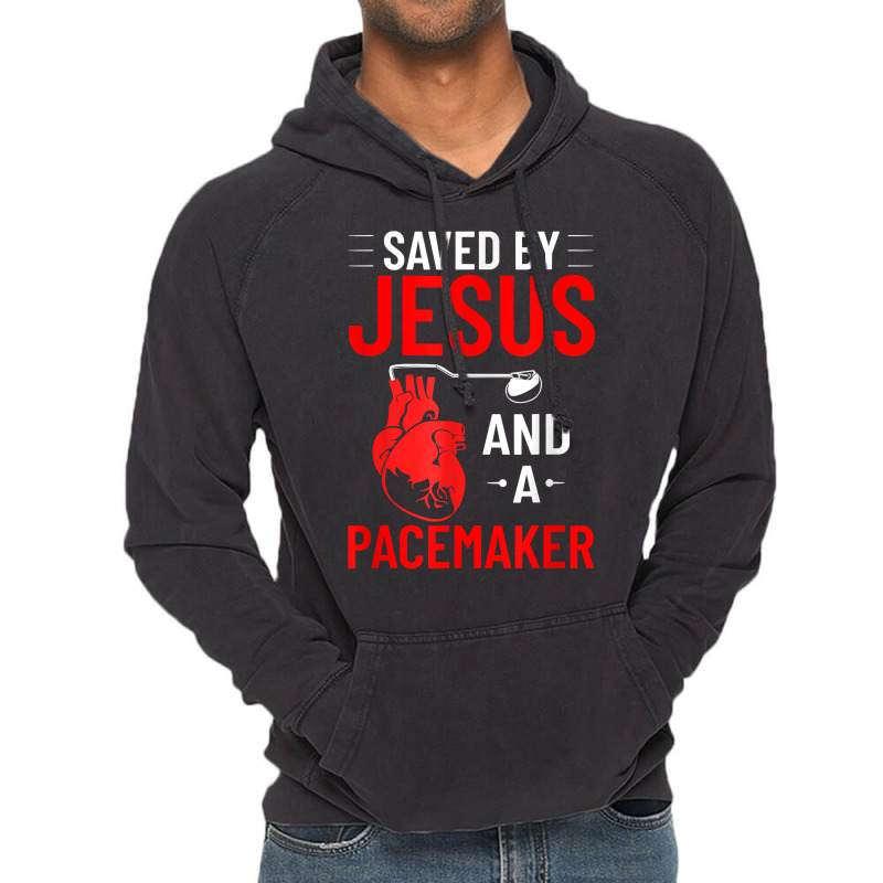 Saved By Jesus And A Pacemaker Heart Disease Awareness Funny T Shirt Vintage Hoodie | Artistshot