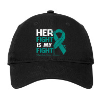 Her Fight Is My Fight Myasthenia Gravis Awareness Feather Adjustable Cap | Artistshot