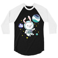 Bunny In Space Oriented Aroace Pride 3/4 Sleeve Shirt | Artistshot