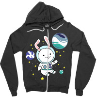 Bunny In Space Oriented Aroace Pride Zipper Hoodie | Artistshot