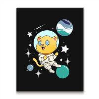 Cat In Space Oriented Aroace Pride Metal Print Vertical | Artistshot