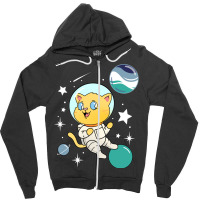 Cat In Space Oriented Aroace Pride Zipper Hoodie | Artistshot