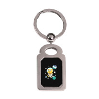 Cat In Space Oriented Aroace Pride Silver Rectangle Keychain | Artistshot