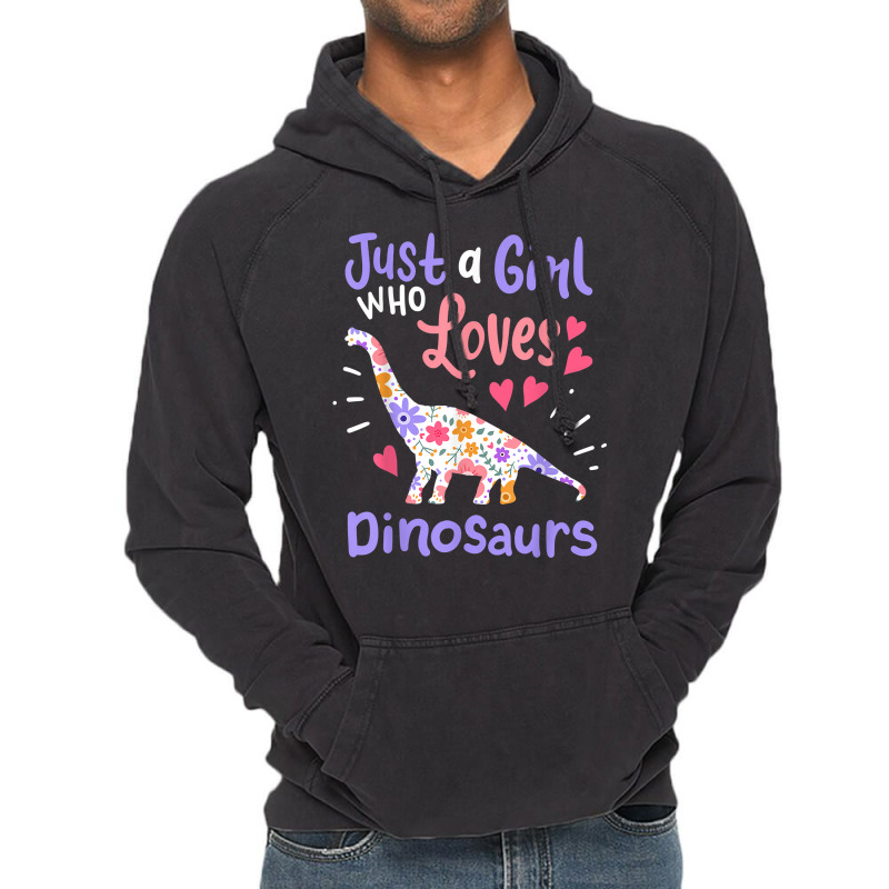 Dinosaur Dino Just A Girl Who Loves Dinosaurs Vintage Hoodie | Artistshot