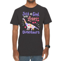 Dinosaur Dino Just A Girl Who Loves Dinosaurs Vintage T-shirt | Artistshot