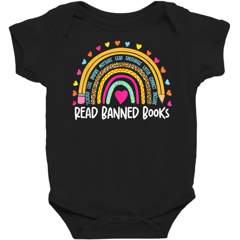 I Read Banned Books T Shirt Rainbow Readers Reading Gift T Shirt Baby Bodysuit by cm-arts | Artistshot