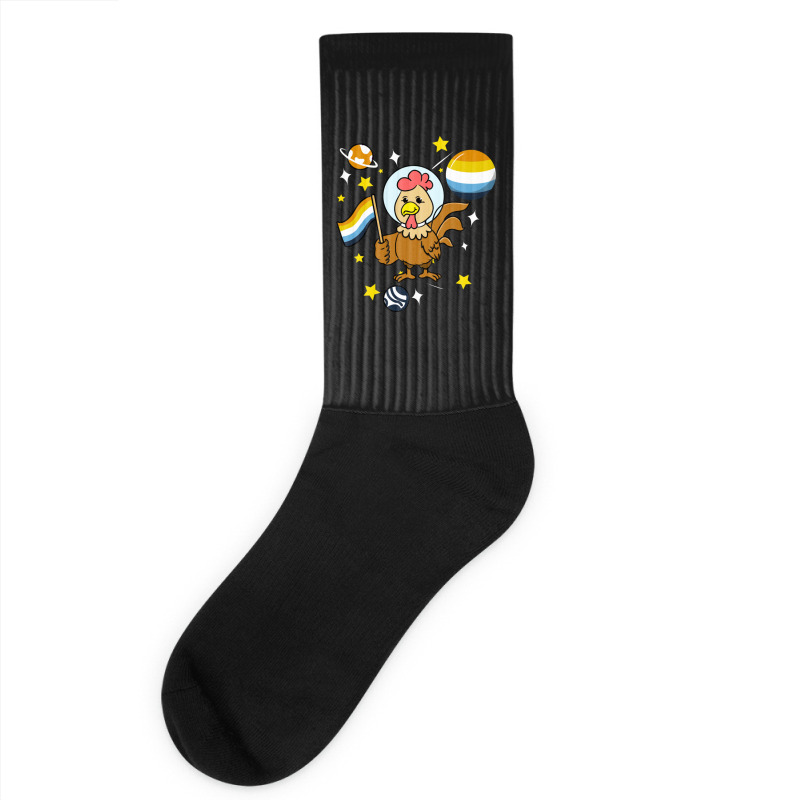 Chicken In Space Aroace Pride Socks | Artistshot