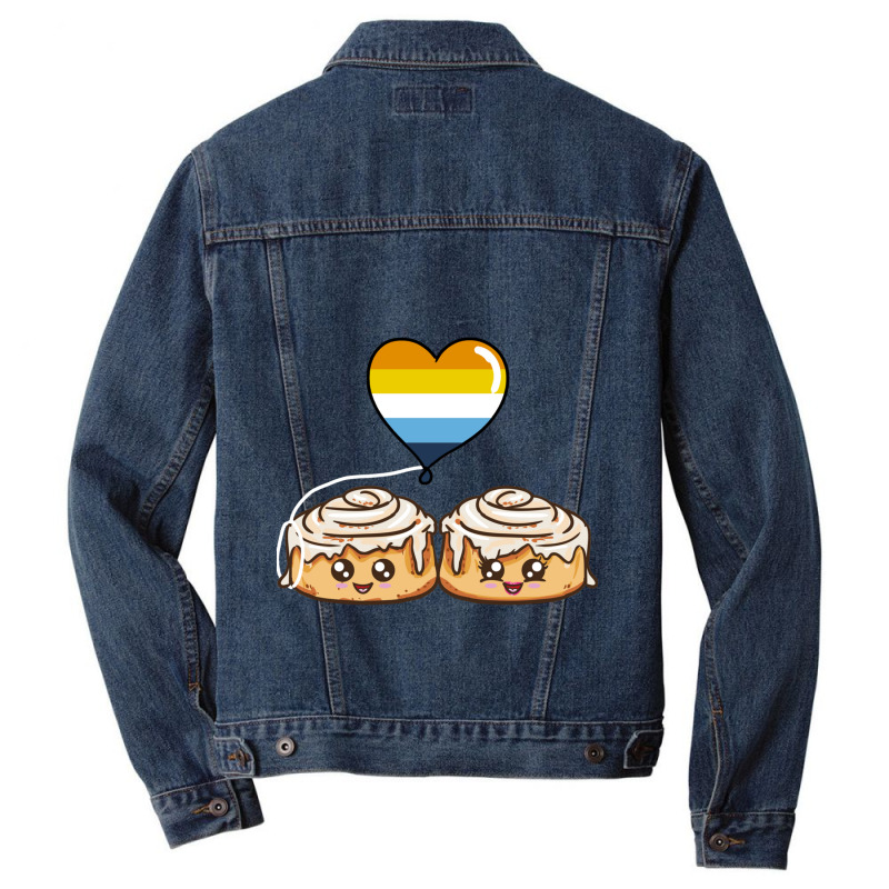 Cinnamon Roll Couple Aroace Pride Men Denim Jacket | Artistshot