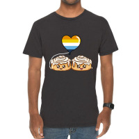 Cinnamon Roll Couple Aroace Pride Vintage T-shirt | Artistshot