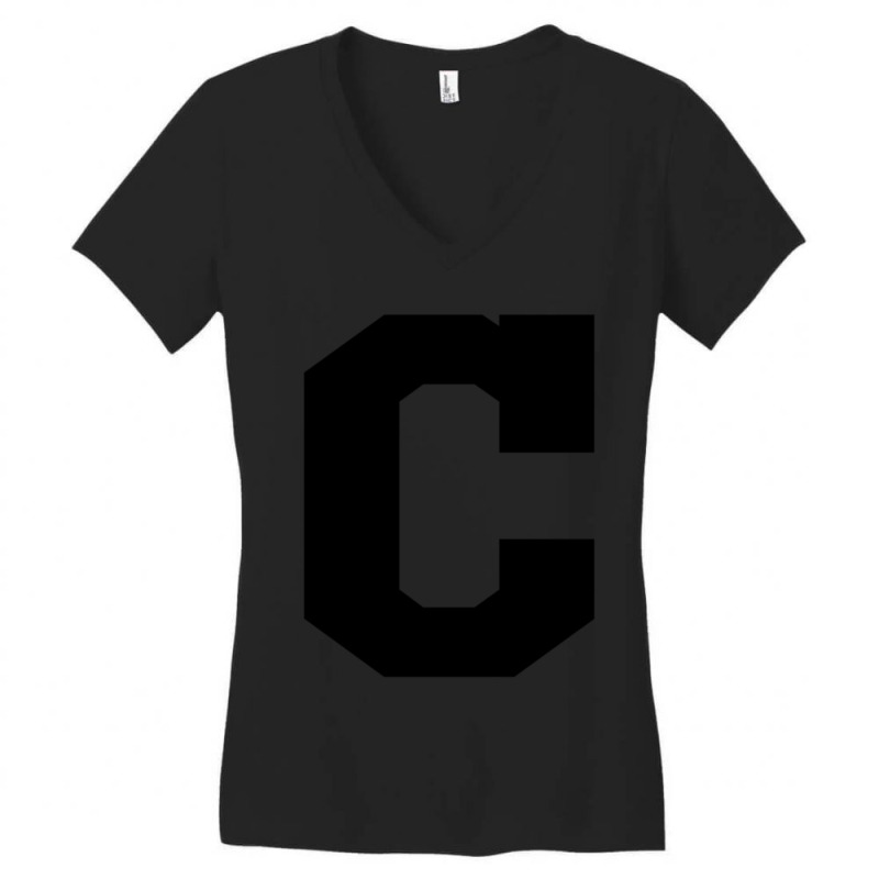 Block C Tee - No Outline Women's V-Neck T-Shirt by cm-arts | Artistshot