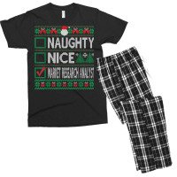 Naughty Nice Market Research Analyst Christmas List Sweater T Shirt Men's T-shirt Pajama Set | Artistshot