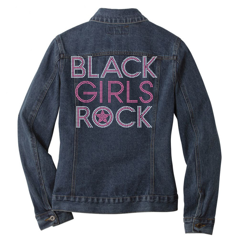 Black Girl Rock Rhinestone Design For Woman Birthday Ladies Denim Jacket by Sombre | Artistshot