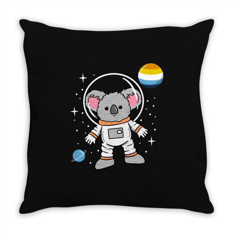 Koala Astronaut Aroace Pride Throw Pillow | Artistshot