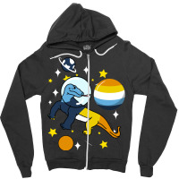 Komodo Dragon Astronaut Aroace Zipper Hoodie | Artistshot