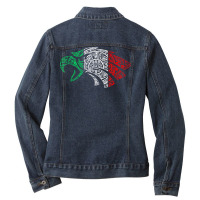 Mexico Sacred Aztec Calendar Mexican Eagle Archeological T Shirt Ladies Denim Jacket | Artistshot