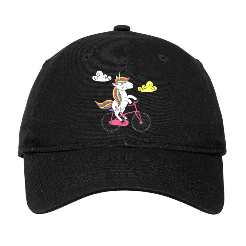 Funny Unicorn On Bike Work Out Biker Adjustable Cap by Posh | Artistshot