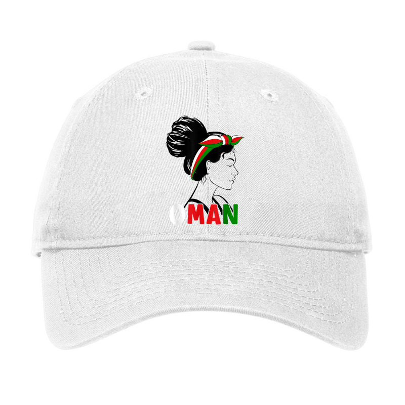 Messy Bun Oman Flag Omani For Girls Womens T Shirt Adjustable Cap by cm-arts | Artistshot