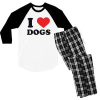 I Heart Dogs Men's 3/4 Sleeve Pajama Set | Artistshot