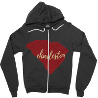 Charleston Maroon Glitter Zipper Hoodie | Artistshot