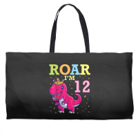 King Dinosaur Dance Happy My Birthday Roar I'm 12 Years Old Weekender Totes | Artistshot