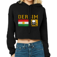 Dersim Kurdistan Flag Skull, Dersim Kurdistan Flag Skull Art, Dersim K Cropped Hoodie | Artistshot