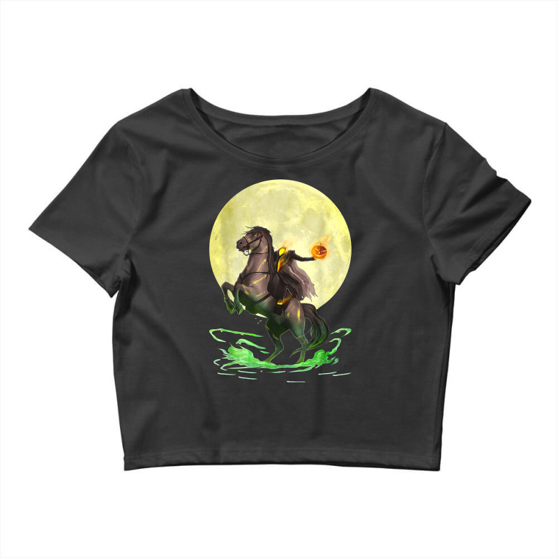 Full Moon Wicked Headless Horseman Halloween T Shirt Crop Top by cm-arts | Artistshot