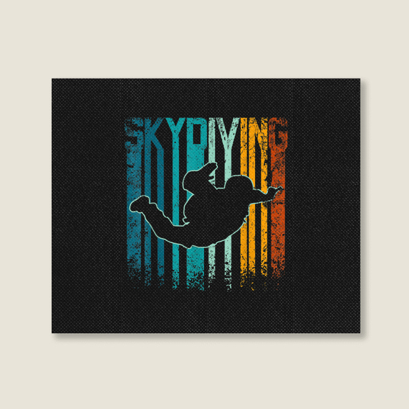 Retro Vintage Skydiving Landscape Canvas Print | Artistshot