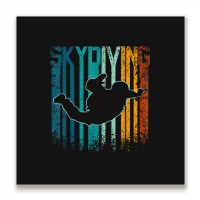 Retro Vintage Skydiving Metal Print Square | Artistshot