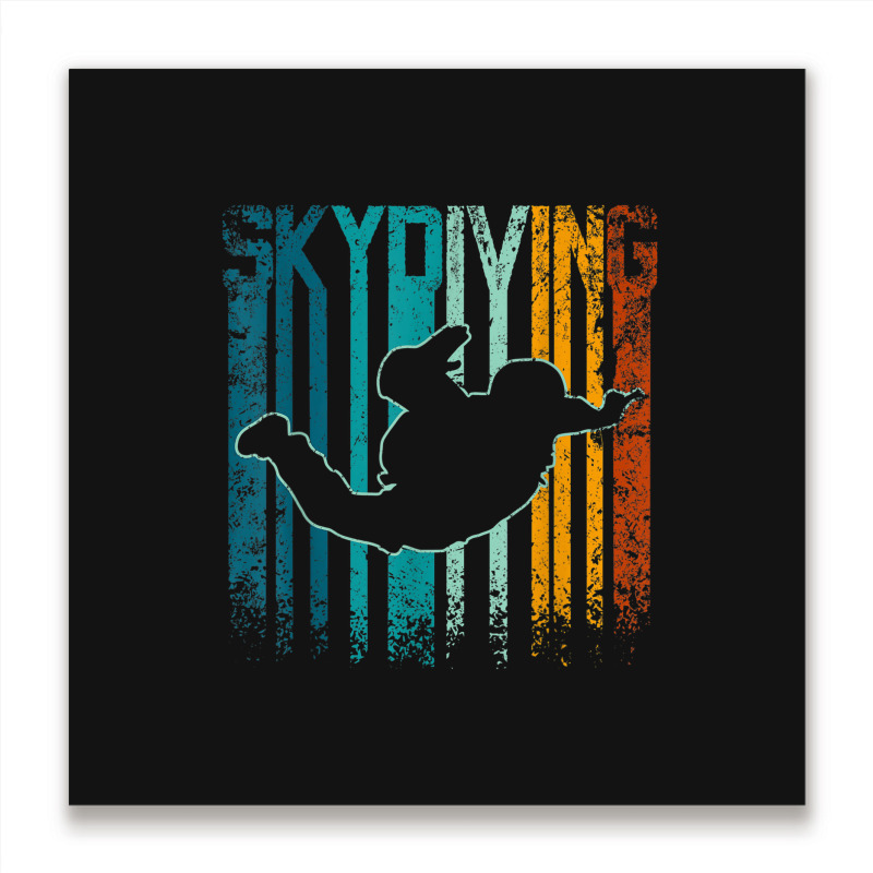 Retro Vintage Skydiving Metal Print Square | Artistshot