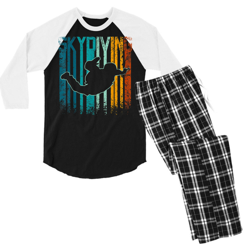 Retro Vintage Skydiving Men's 3/4 Sleeve Pajama Set | Artistshot