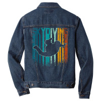 Retro Vintage Skydiving Men Denim Jacket | Artistshot