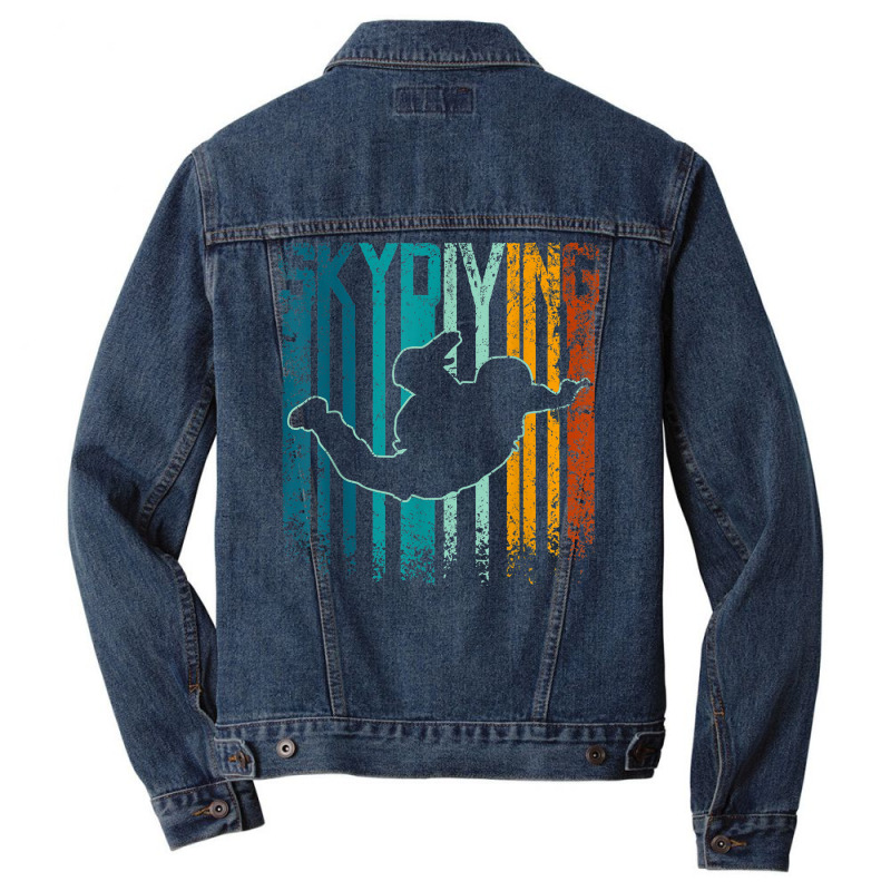 Retro Vintage Skydiving Men Denim Jacket | Artistshot