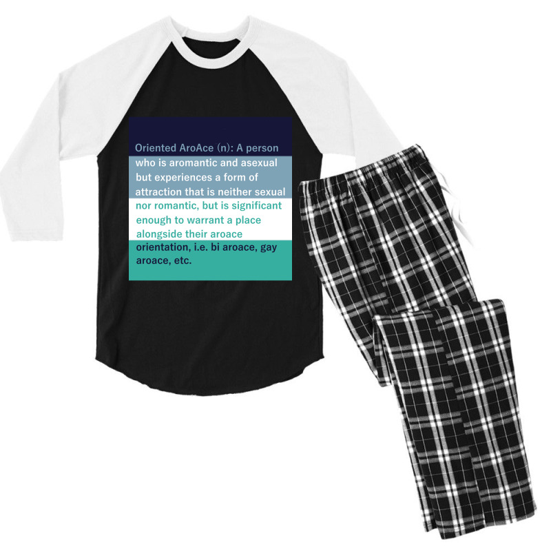 Oriented Aroace Definition Block Men's 3/4 Sleeve Pajama Set | Artistshot