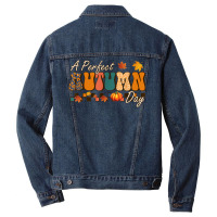 A Perfect Autumn Day Retro Vintage Thanksgiving Season Men Denim Jacket | Artistshot