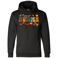 A Perfect Autumn Day Retro Vintage Thanksgiving Season Champion Hoodie | Artistshot