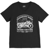 Legendary Since 1979   Motorcycle Rider Birthday V-neck Tee | Artistshot