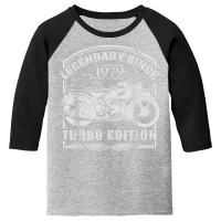 Legendary Since 1979   Motorcycle Rider Birthday Youth 3/4 Sleeve | Artistshot